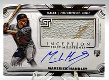 2025 Topps Inception MLB First Milestone Autograph Relics Maverick Handley #FMAR-MHA card