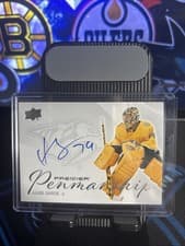 2024-25 Upper Deck Premier Premier Penmanship Juuse Saros #PEN-JS card