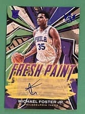 Michael Foster Jr. 2022 Panini Court Kings Fresh Paint Autographs card
