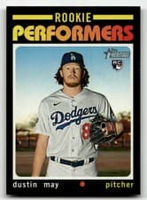 Dustin May 2020 Topps Heritage Rookie Performers card
