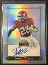 2025 Leaf Metal 92 Autographs Justice Haynes #92L-JH1 card