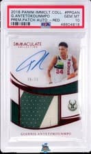 Giannis Antetokounmpo 2018 Panini Immaculate Collection Premium Patch Autographs card