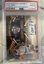 2024-25 Bowman University Chrome Campus Visits Autographs Kam Jones #CVA-KJ card