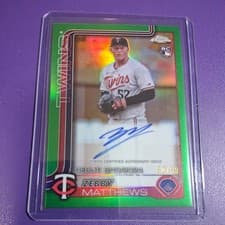 2025 Topps Chrome Update Rookie Debut Autographs Zebby Matthews #CRDA-ZM card