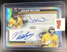 2025 Topps Chrome Update Dual Autographs Nick Kurtz / Jacob Wilson #DA-WK card