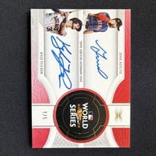 2025 Topps Definitive Collection Dual World Series Autograph Collection Jose Altuve #DWSA-AT card