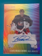 2025-26 Upper Deck Allure Color Flow Full Rainbow Auto Elvis Merzlikins #RA-EM card