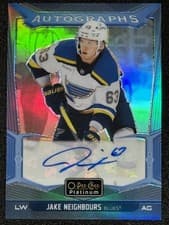 2024-25 O-Pee-Chee Platinum Blue Rainbow Autographs Jake Neighbours #BA-JN card