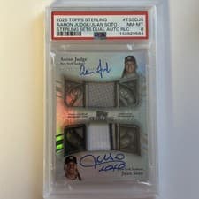 2025 Topps Sterling Dual Autographed Relics Aaron Judge / Juan Soto #TSSD-JS card
