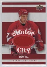 2025-26 Upper Deck Detroit Red Wings Centennial Motor City Materials Brett Hull #MCM-BH card