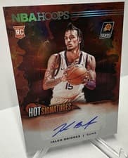 2024-25 Hoops Hot Signatures Rookies Jalen Bridges #HSR-BRD card
