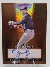 George Lombard Jr. 2024 Leaf Electrum Baseball Base Autograph card