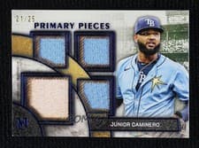 2025 Topps Museum Collection Single Player Primary Pieces Quad Relics Junior Caminero #SPPQ-JCA card