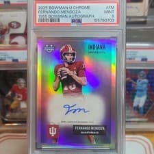 2025 Bowman University Chrome 1955 Bowman Football Autographs Fernando Mendoza #55AV-FM card