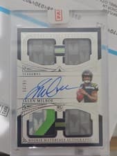 2025 Panini National Treasures Rookie Materials Autographs Quad Jalen Milroe #6 card