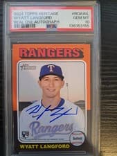 2024 Topps Heritage Real One Autograph Wyatt Langford #ROAWL card