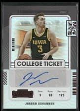 Jordan Bohannon 2022 Panini Chronicles Draft Picks Contenders College Ticket Autograph card