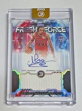 2025-26 Topps 3 Fresh Force Relic Autos Noa Essengue #FFR-NE card