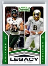 Justin Herbert / Marcus Mariota 2020 Panini Contenders Draft Picks Legacy card