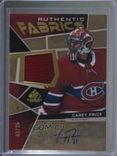 Carey Price 2021 SP Game Used Authentic Fabrics card