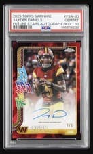 2025 Topps Chrome Sapphire Future Stars Autographs Sapphire Jayden Daniels #FSA-JD card