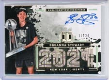 2025 Panini Impeccable WNBA 2024 WNBA Champions Signatures Breanna Stewart #5 card