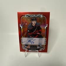 2025-26 O-Pee-Chee Platinum Red Rainbow Autos Jesper Fast #RA-JF card