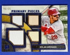 2025 Topps Museum Collection Single Player Primary Pieces Quad Relics Nolan Arenado #SPPQ-NA card