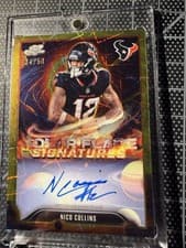 2025 Topps Cosmic Chrome Solar Flares Signatures Nico Collins #SFS-NC card