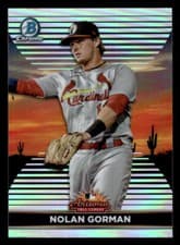 Nolan Gorman 2022 Bowman Chrome 2021 AFL Fall Stars card