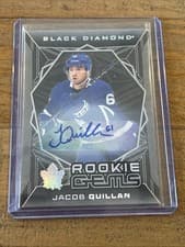 2025-26 Upper Deck Black Diamond Rookie Gems Signatures Jacob Quillan #RGS-JQ card