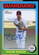 2024 Topps Heritage Real One Autograph Shane Bieber #ROASB card