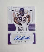 John Randle 2020 Panini National Treasures Signatures card