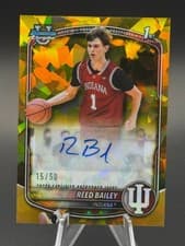 2025-26 Bowman Sapphire Chrome Prospect Autographs Sapphire Reed Bailey #CPA-RB card