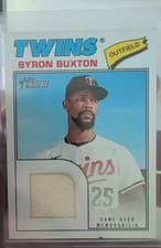 Byron Buxton 2026 Topps Heritage Real One Relics card