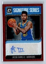 Jacob Evans III 2018 Panini Donruss Optic Signature Series card