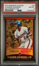 Vladimir Guerrero 2001 Bowman Chrome Gold card