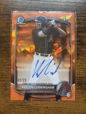 2025 Bowman Draft Sapphire Sapphire Chrome Prospect Autographs Kayson Cunningham #CPA-KC card