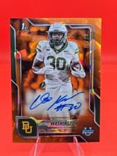 Bryson Washington 2025 Bowman University Chrome Sapphire Chrome Prospect Autographs card