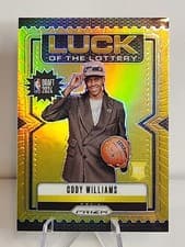 2024-25 Panini Prizm Luck of the Lottery Cody Williams #7 card