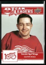 2025-26 Upper Deck Detroit Red Wings Centennial Team Leaders Glenn Hall #187 card