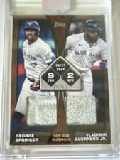 Vladimir Guerrero Jr./ George Springer 2025 Topps Rounding the Bases Dual Relics card