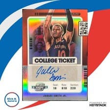 Jabari Smith Jr. 2022 Panini Chronicles Draft Picks Contenders Optic College Ticket Autograph card