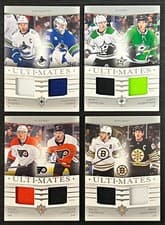 2024-25 Upper Deck Ultimate Collection Ulti-Mates Jersey Quinn Hughes/Thatcher Demko #UTM-DH card