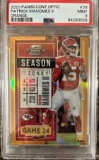 Patrick Mahomes II 2020 Panini Contenders Optic card