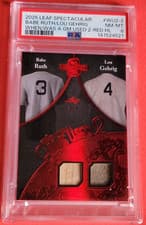 2025 Leaf Spectacular Baseball When It Was A Game Used 2 Babe Ruth / Lou Gehrig #WU2-2 card