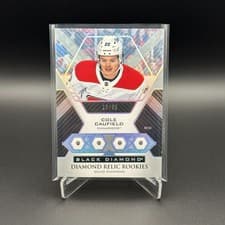 Cole Caufield 2021 Upper Deck Black Diamond Rookie Relic card