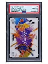 LeBron James/Luka Doncic 2024-25 Panini Prizm Black Color Blast Duals card