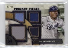 2025 Topps Museum Collection Single Player Primary Pieces Quad Relics Salvador Perez #SPPQ-SP card