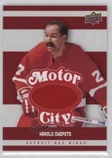 2025-26 Upper Deck Detroit Red Wings Centennial Motor City Materials Harold Snepsts #MCM-HS card
